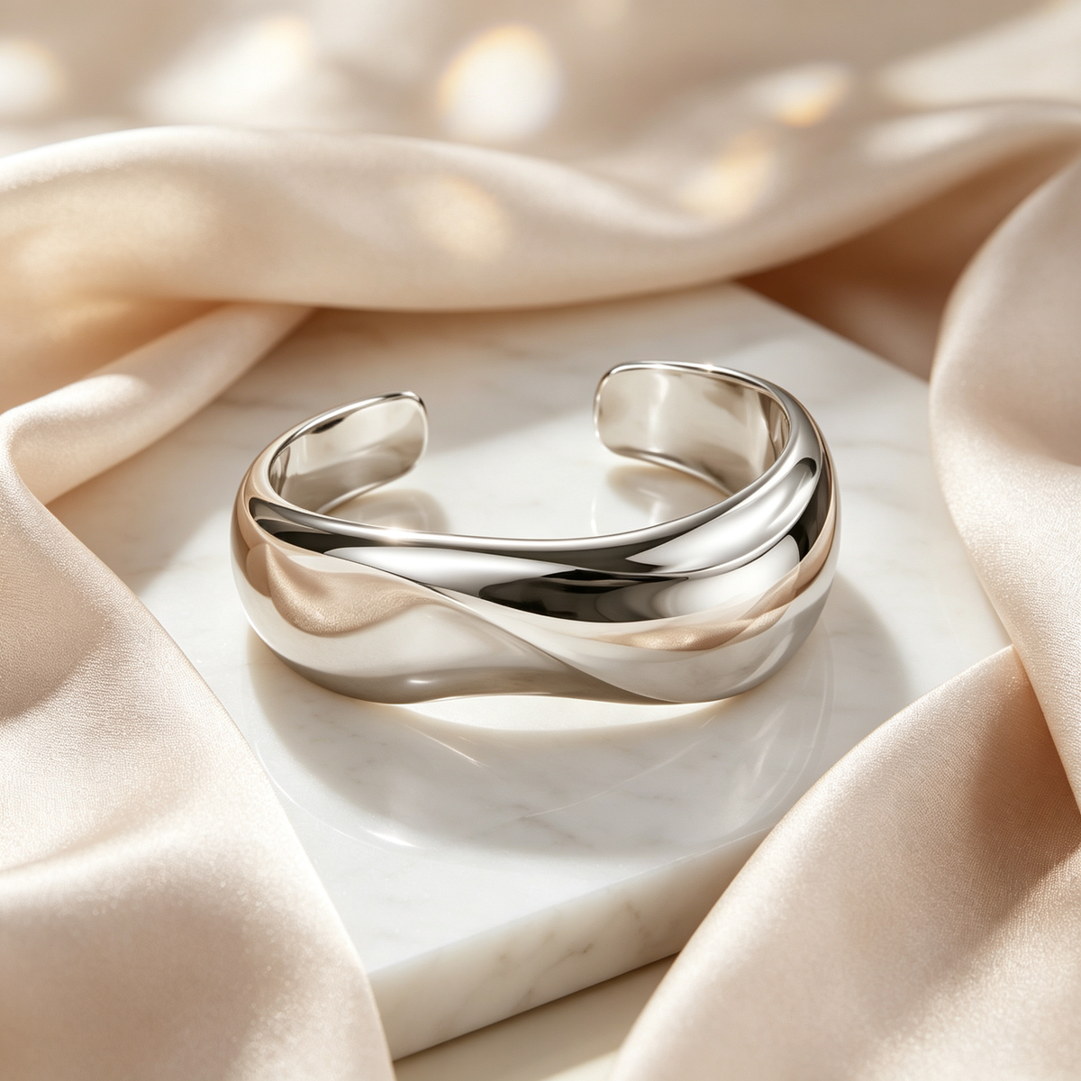 Luna Sculptural Cuff Bracelet | Modern Statement Bracelet