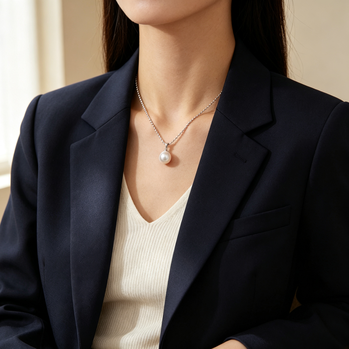 Pearl Drop Necklace | Elegant Pearl Detail Pendant