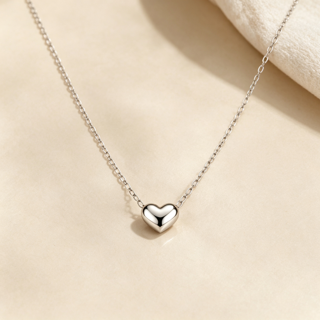 Tiny Heart Necklace | Minimal Heart Symbol Pendant