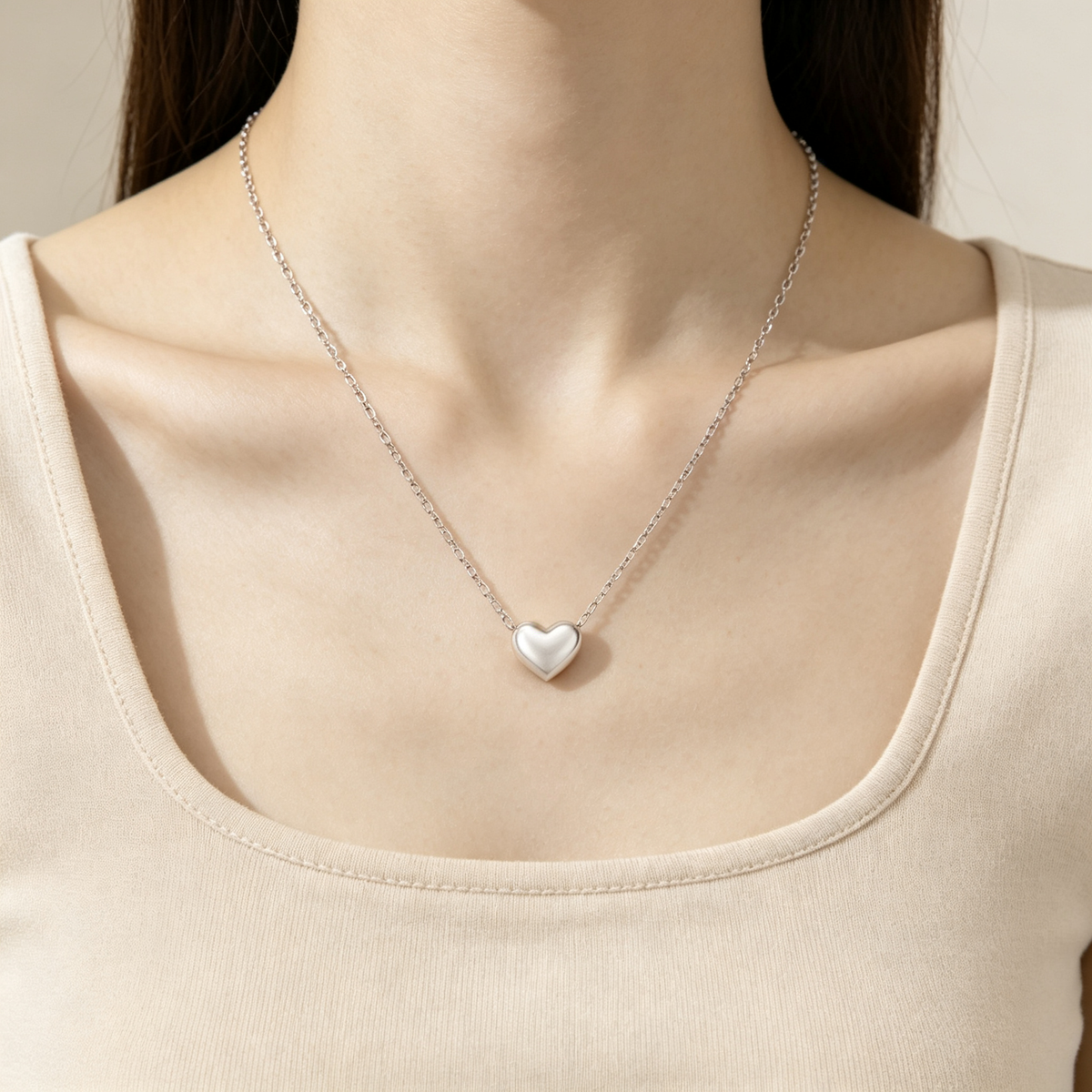 Tiny Heart Necklace | Minimal Heart Symbol Pendant